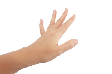 Beyaz arka planda tetik parmağı belirtileri gösteren eller..