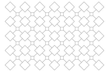 Beyaz arkaplanda kare desenli ağ deseni.