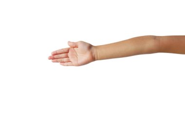 Beyaz arka plan boyunca uzanan bir el hareketi..