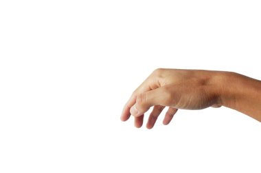 Bir şey tutmak ya da tutmak için elini uzatan bir adam..