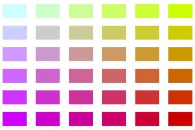 Görsel Tasarım Referansı için Yatay-Dikey Izgara Deseni Düzenlenmiş Renk Bloklarının Canlı Gradyan Spektrumu