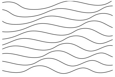 Beyaz arkaplanda siyah dalgalı çizgiler soyut desen