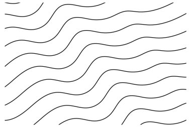 Beyaz arkaplanda siyah dalgalı çizgiler soyut desen