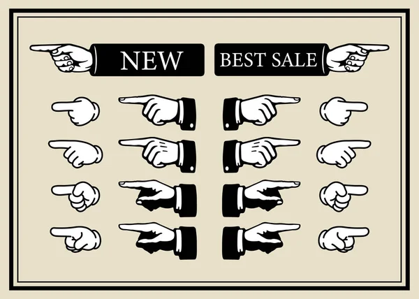 Набор Знаков Направления Движения Руки Векторная Иллюстрация Направление Частей Тела — стоковый вектор
