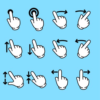 Swipe finger icon, vector illustration Swipedirection arrow pointing finger