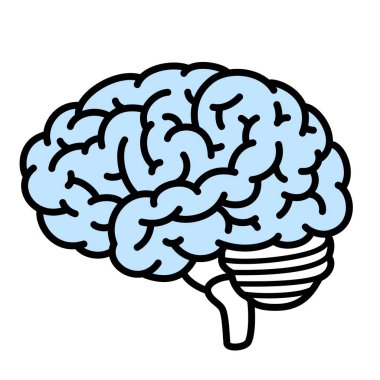 brain simple illustration side angle, vector illustration