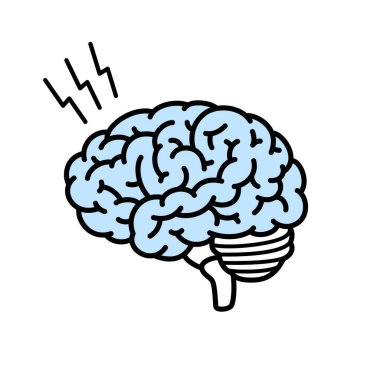 brain simple illustration side angle, vector illustration