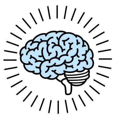 brain simple illustration side angle, vector illustration