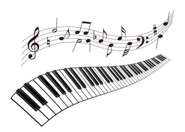 musical note keyboard harmony , Vector illustration