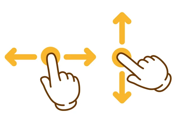 Swipe Finger Icon Vector Illustration Swipedirection Arrow Pointing Finger — Stockvector