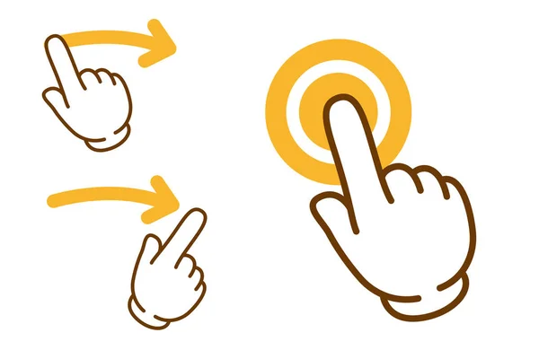 Tap Swipe Finger Icon Vector Illustration Swipedirection Arrow Pointing Finger — Stockvector