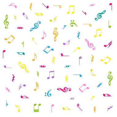 Musical Note background, Vector illustration. musical note icon set