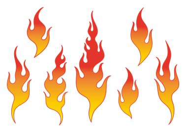 Alev ikonu hazır. Vektör illüstrasyonu. 