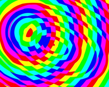 Rainbow color striped and concentric circle background