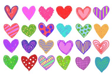 El çizimi kalp izi, vektör çizimi. Sevgililer Günü sembolü için graffiti yap.