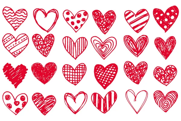 Hand Drawn Heart Mark Set Vector Illustration Pop Graffiti Valentine — Stock Vector