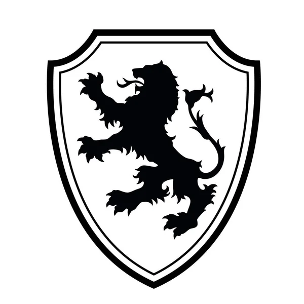 Lion Coat Arms Emblem Vector Illustration — 스톡 벡터