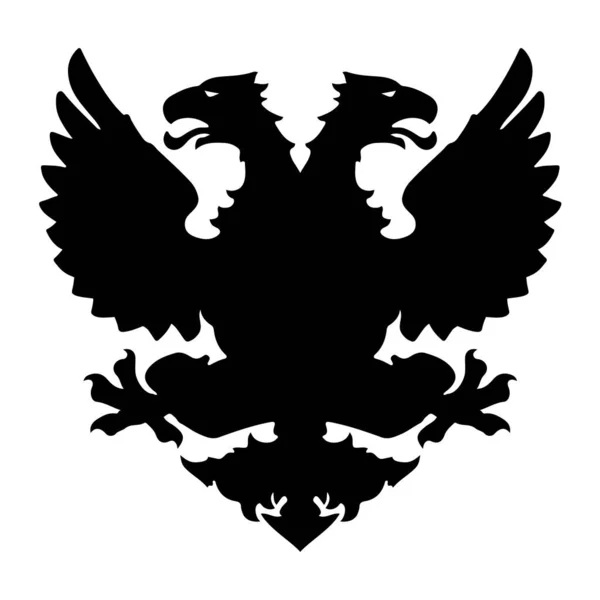 Double Head Eagle Coat Arms Emblem Vector Illustration — 스톡 벡터