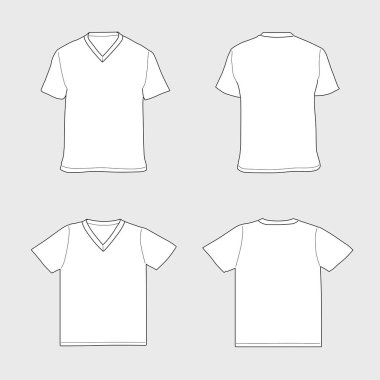 Tişört şablon seti, vektör illüstrasyonu