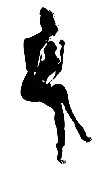 Stilisierte Vektorillustration Einer Schönen Nackten Frau — Stockvektor