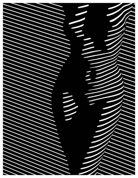 Stiliserad Vektor Illustration Vacker Naken Kvinnlig Kropp Nära Skuggan Fönstret — Stock vektor
