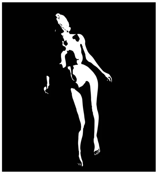 Ilustración Vectorial Estilizada Hermoso Cuerpo Femenino Desnudo — Archivo Imágenes Vectoriales