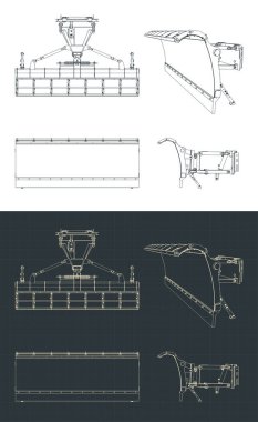 Kar küreme planlarının biçimlendirilmiş vektör çizimi