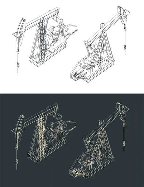 Ilustración Vectorial Estilizada Planos Isométricos Gato Bomba Aceite — Archivo Imágenes Vectoriales