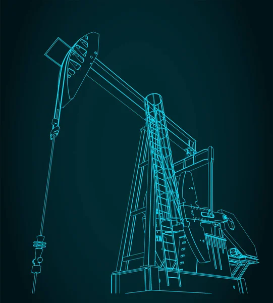 Стилизованная Векторная Иллюстрация Гнезда Нефтяного Насоса — стоковый вектор