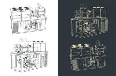 Konteynır tipi üreticisinin Isometric planlarıName