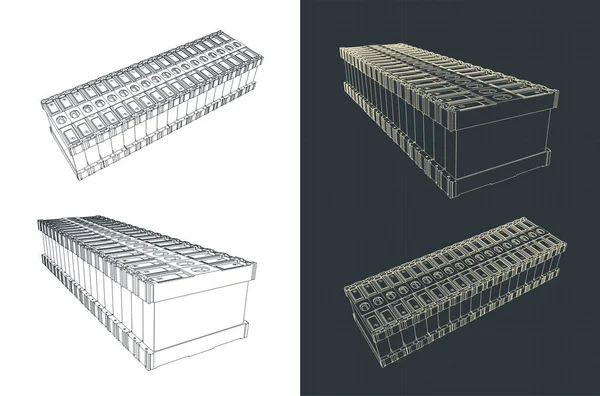 Ilustração Vetorial Estilizada Plantas Módulo Bateria —  Vetores de Stock