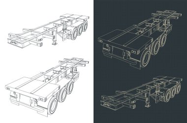 Karavanın çizimlerinin biçimlendirilmiş vektör çizimi