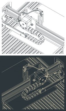 CNC yönlendiricisinin biçimlendirilmiş vektör çizimi