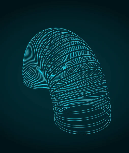 Illustrations Vectorielles Stylisées Jouet Spirale Ressort — Image vectorielle