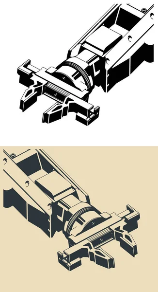 Стилізована Векторна Ілюстрація Роботизованого Промислового Маніпулятора Крупним Планом — стоковий вектор