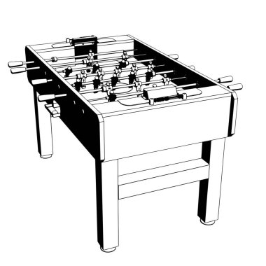 Stylized vector illustration of a classic foosball table clipart