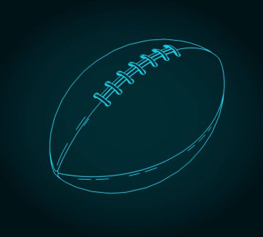 Amerikan futbol topunun biçimlendirilmiş vektör illüstrasyonu
