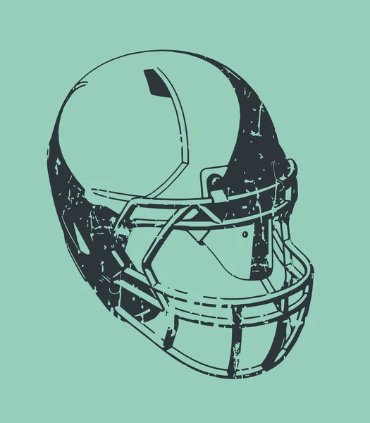 Ilustração Vetorial Estilizada Capacete Futebol Americano Styl Pôster Retro —  Vetores de Stock