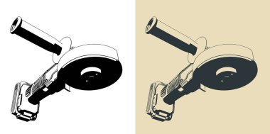 Kablosuz açı öğütücüsünün biçimlendirilmiş vektör çizimleri