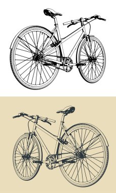 Klasik bir bisikletin vektör çizimleri