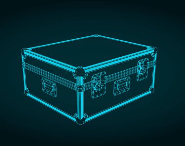 Sahne ekipmanları için yol planının izometrik çiziminin biçimlendirilmiş vektör çizimi