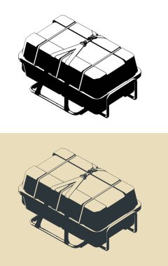 Liferaft 'ın biçimlendirilmiş vektör çizimleri