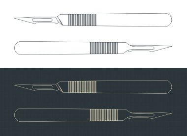 Neşter planlarının biçimlendirilmiş vektör çizimleri