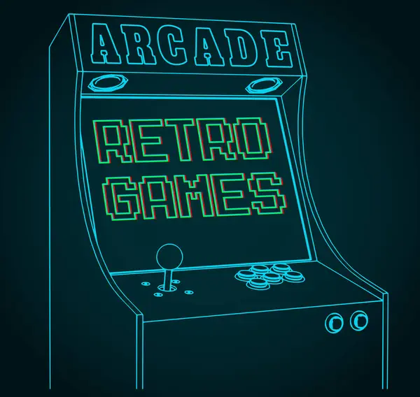 Gabinete Juegos Arcade Retro Vector De Stock