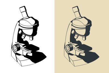 Mikroskobun biçimlendirilmiş vektör çizimleri