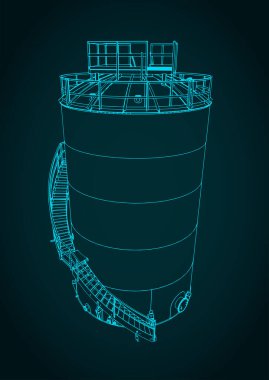 Petrol ürün tankının biçimlendirilmiş vektör çizimi