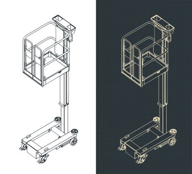 Direk kaldırma etrafında bir itme teknikleri Isome teknik çizimleri