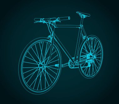 Yol bisikletinin biçimlendirilmiş vektör çizimi