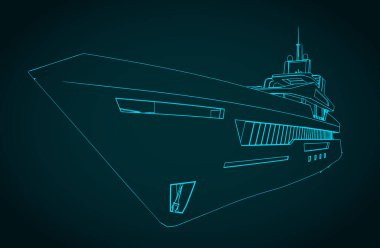 Süper yatın biçimlendirilmiş vektör çizimi