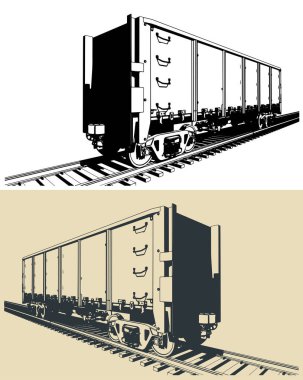 Bir yük vagonunun biçimlendirilmiş vektör çizimleri